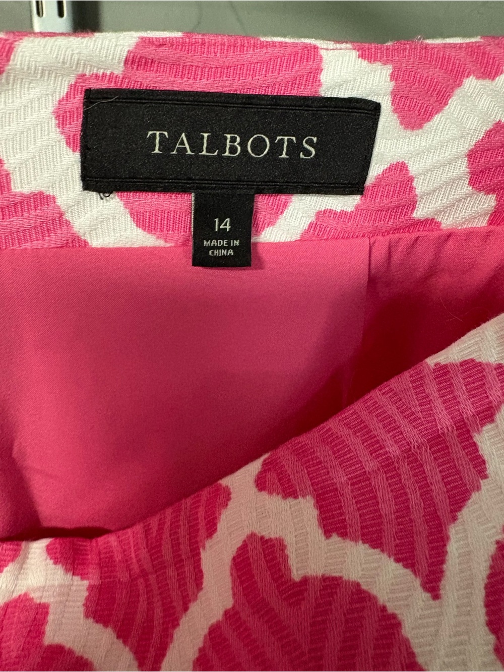 Talbots Pink and White Moroccan-Style Pencil Skirt - Picture 3 of 8